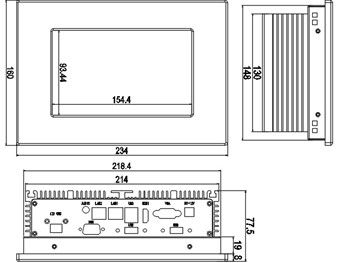 IPPC-0708TW 7" Geniş Ekran Fansız Dokunmatik Ekran PC 6 Nesil U Serisi CPU Çift Ağ 2 Dizi 4US