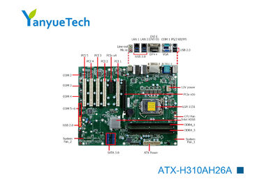 ATX-H310AH26A Endüstriyel ATX Anakart / Intel Anakart Intel@ PCH H310 Çip 2 LAN 6 COM 10 USB 7 Yuva 5 PCI